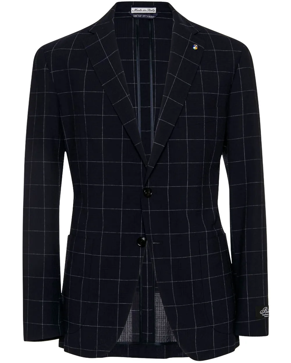 Navy Seersucker Windowpane Sportcoat