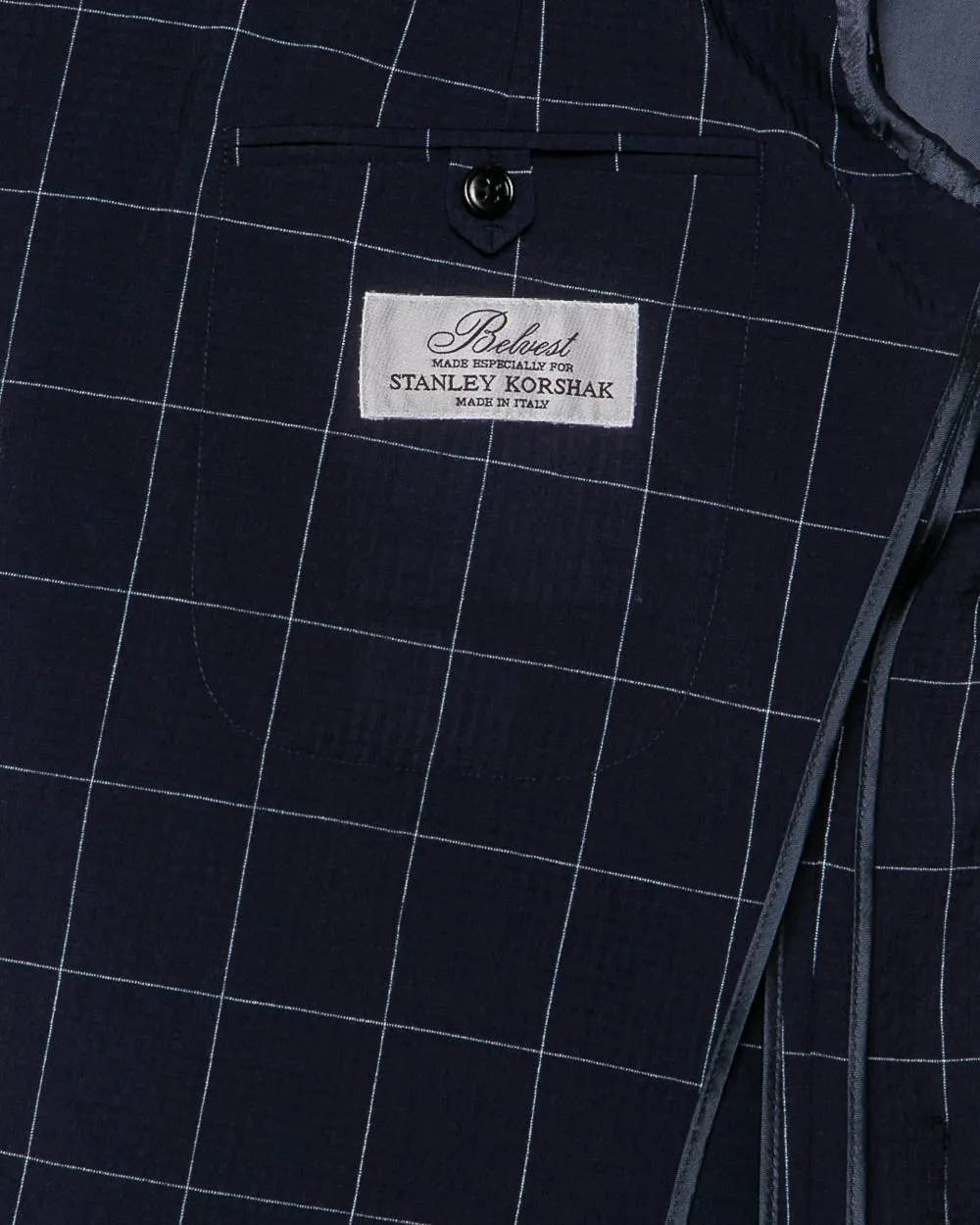 Navy Seersucker Windowpane Sportcoat