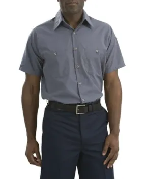 NEW  CornerStone - Short Sleeve Microcheck Industrial Work Shirt. CSX20