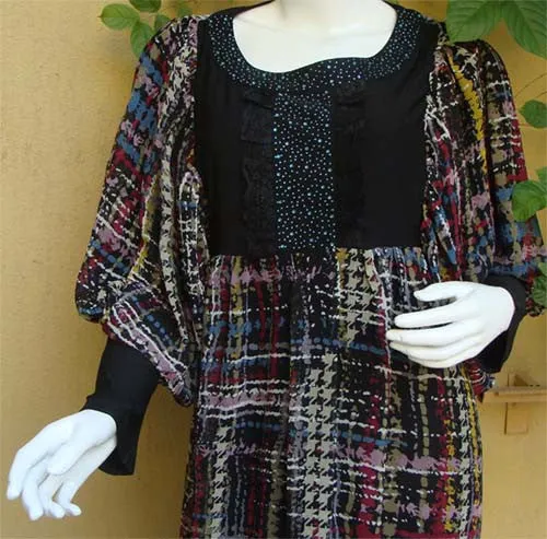 New Fashion Printed Tunic Tops with Sequins