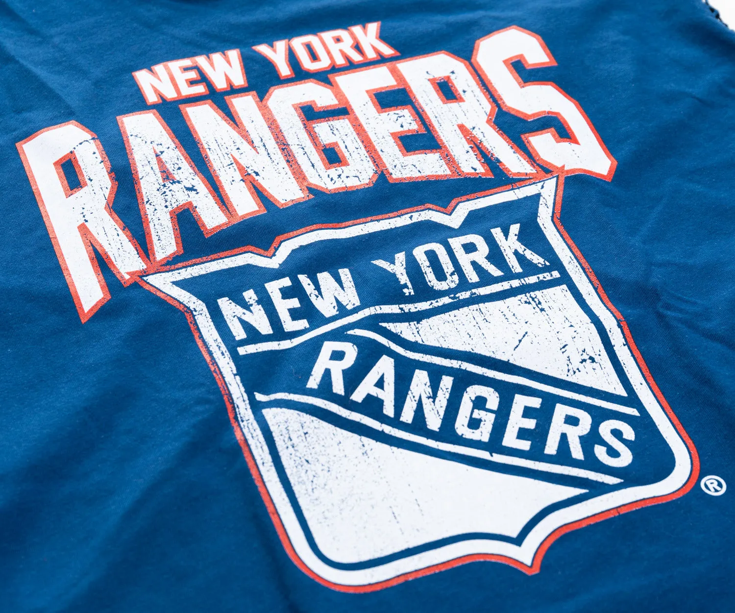 New York Rangers Ladies "Distressed" Lace Flowy Tank Top