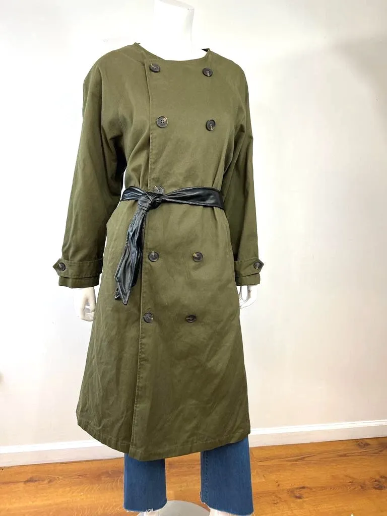 NSF GLADYS VEGAN LEATHER BELTED TRENCH COAT