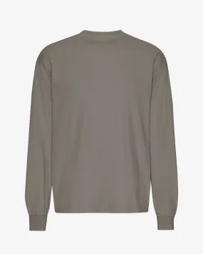 Oversized Organic LS T-Shirt - Misty Brown