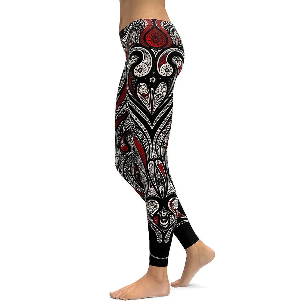 Paisley printed yoga pants