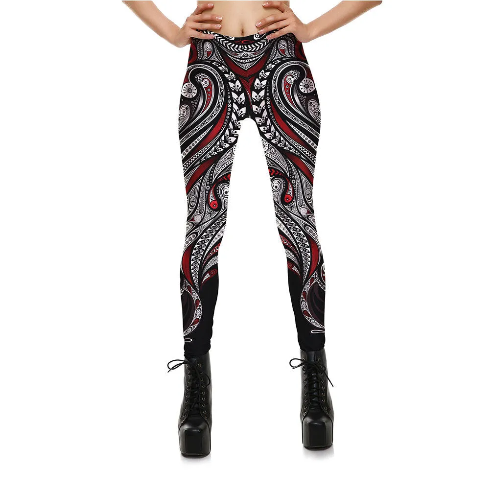 Paisley printed yoga pants