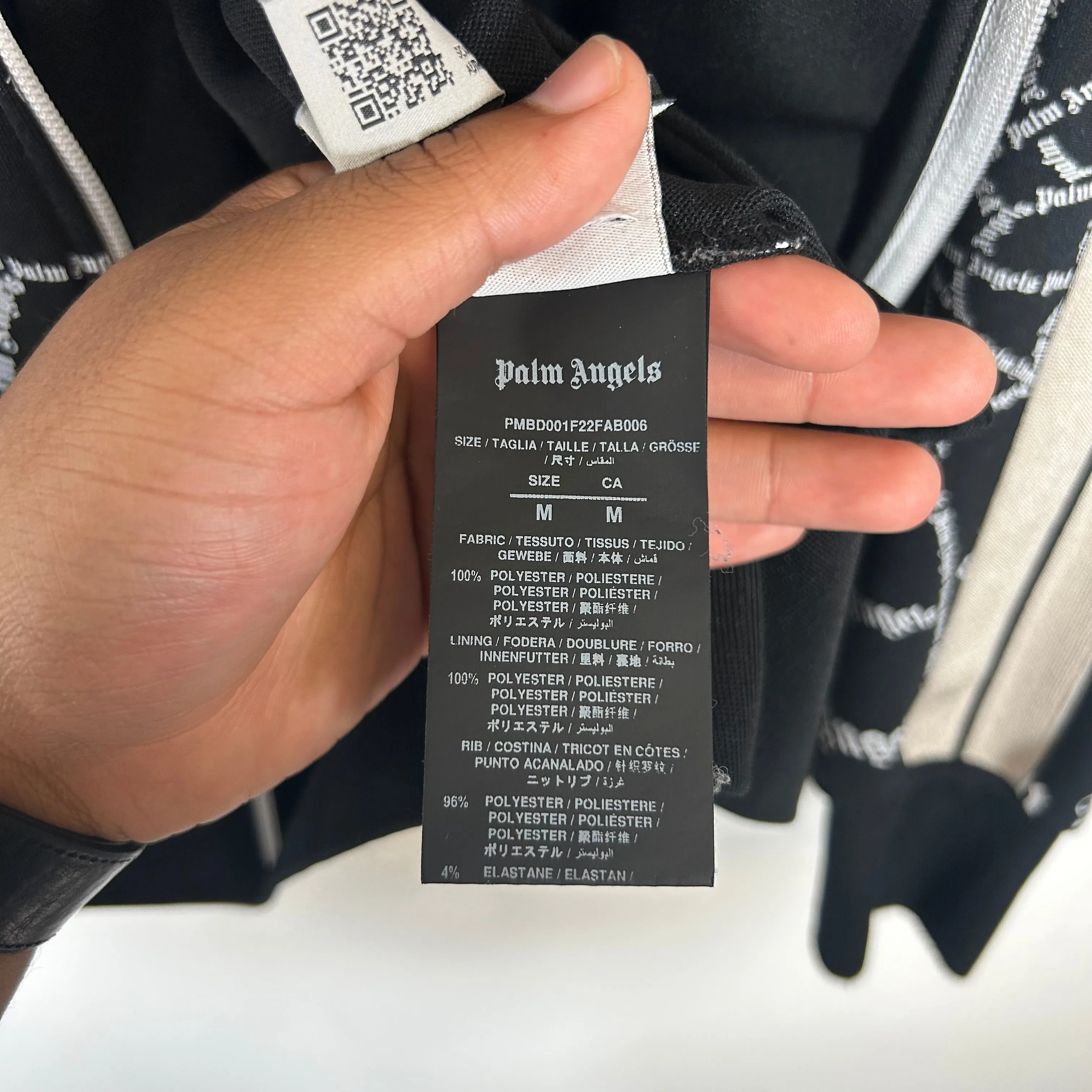 Palm Angels Black Spiderweb Track Jacket Size M