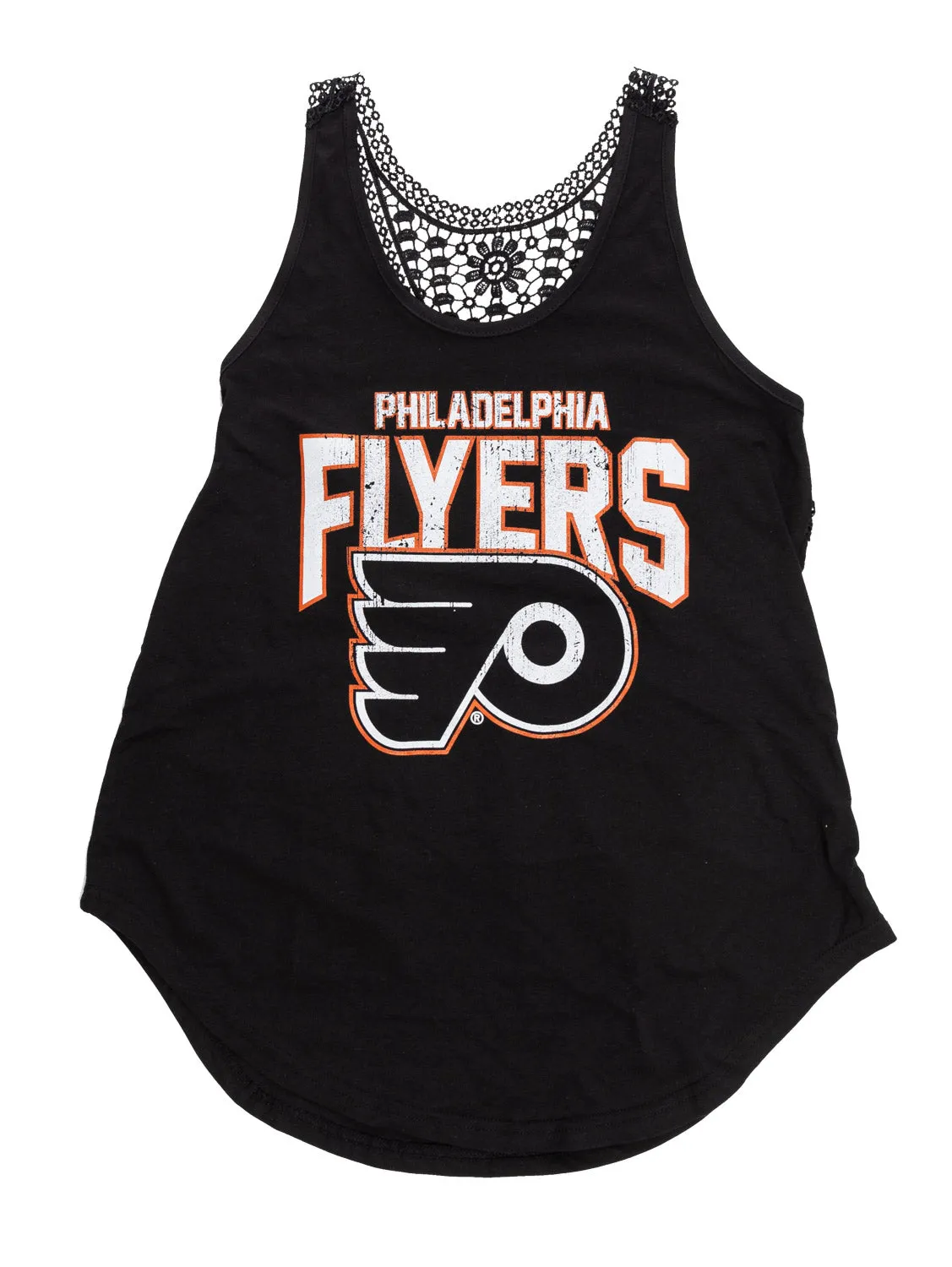 Philadelphia Flyers Ladies "Distressed" Lace Flowy Tank Top