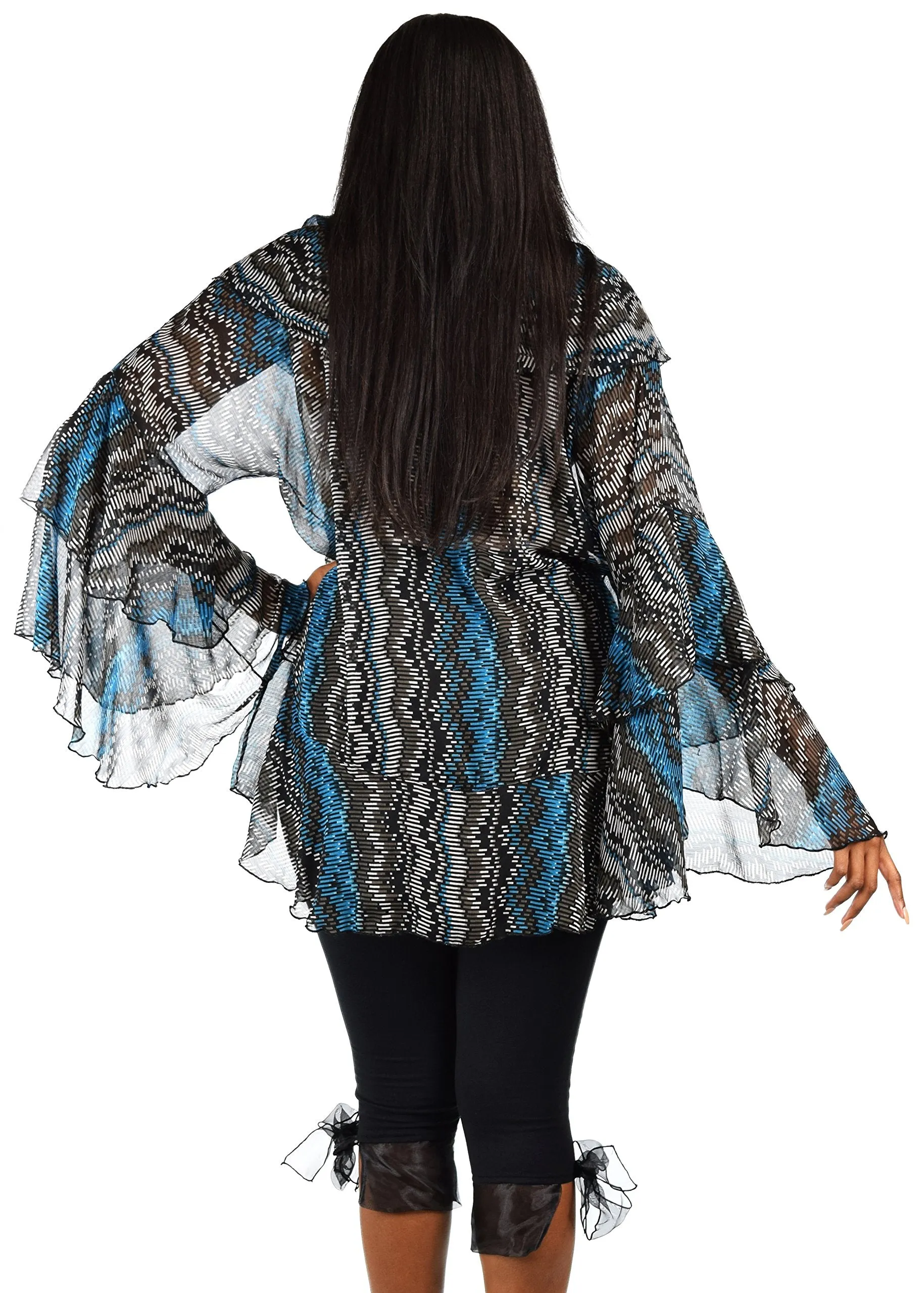 Plus Size Boho Flounce Blouse Swing Top Cover Up Dress Shirt