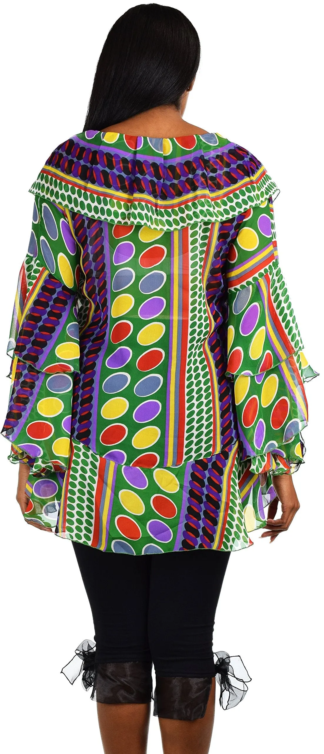 Plus Size Boho Flounce Blouse Swing Top Cover Up Dress Shirt