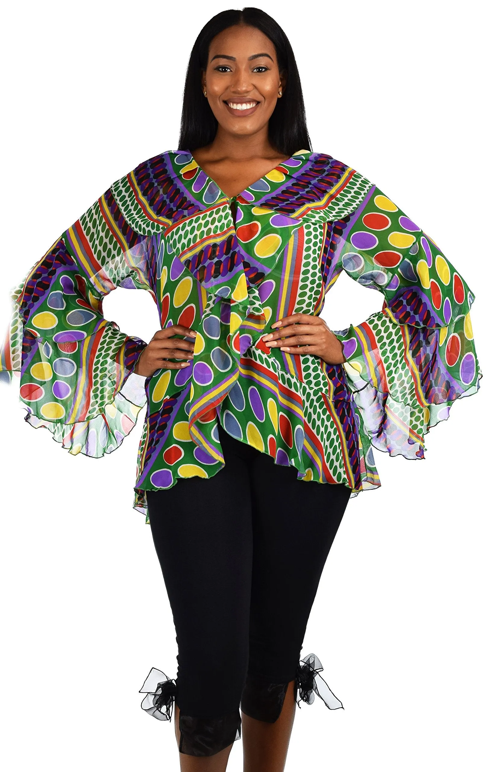 Plus Size Boho Flounce Blouse Swing Top Cover Up Dress Shirt