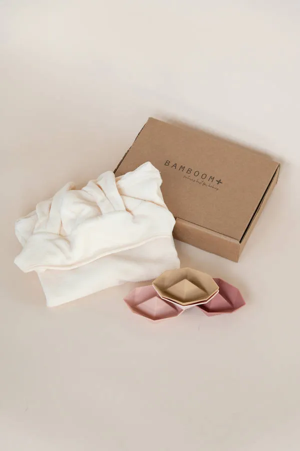 Set Poncho Estivo Panna e Barchette Rosa - Panna 332