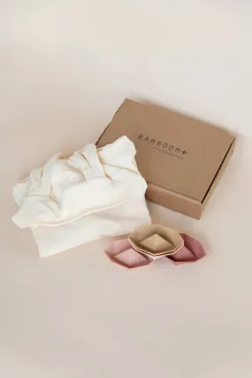 Set Poncho Estivo Panna e Barchette Rosa - Panna 332