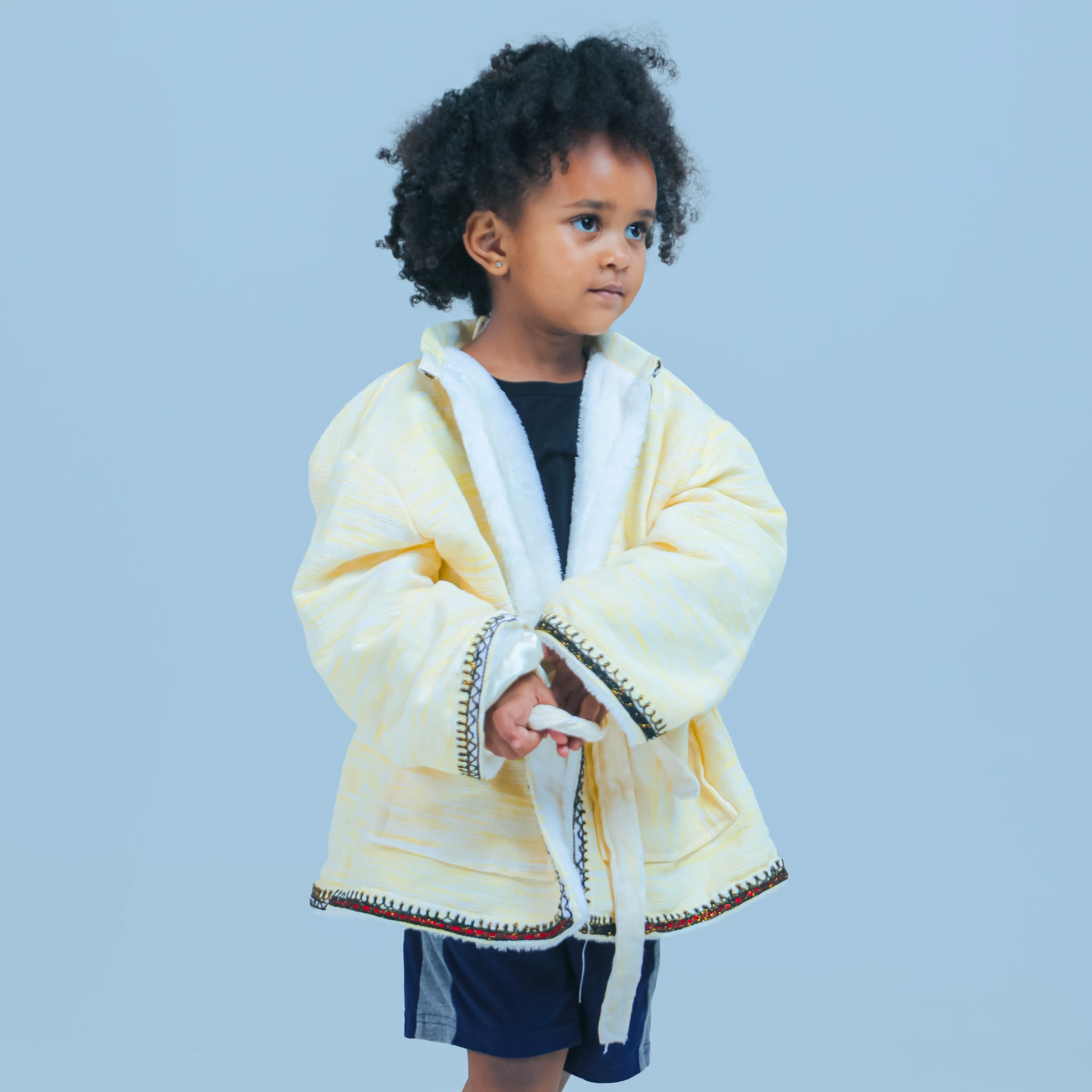 Short Collar Dove Embroidery Handmade Cotten Night Robe