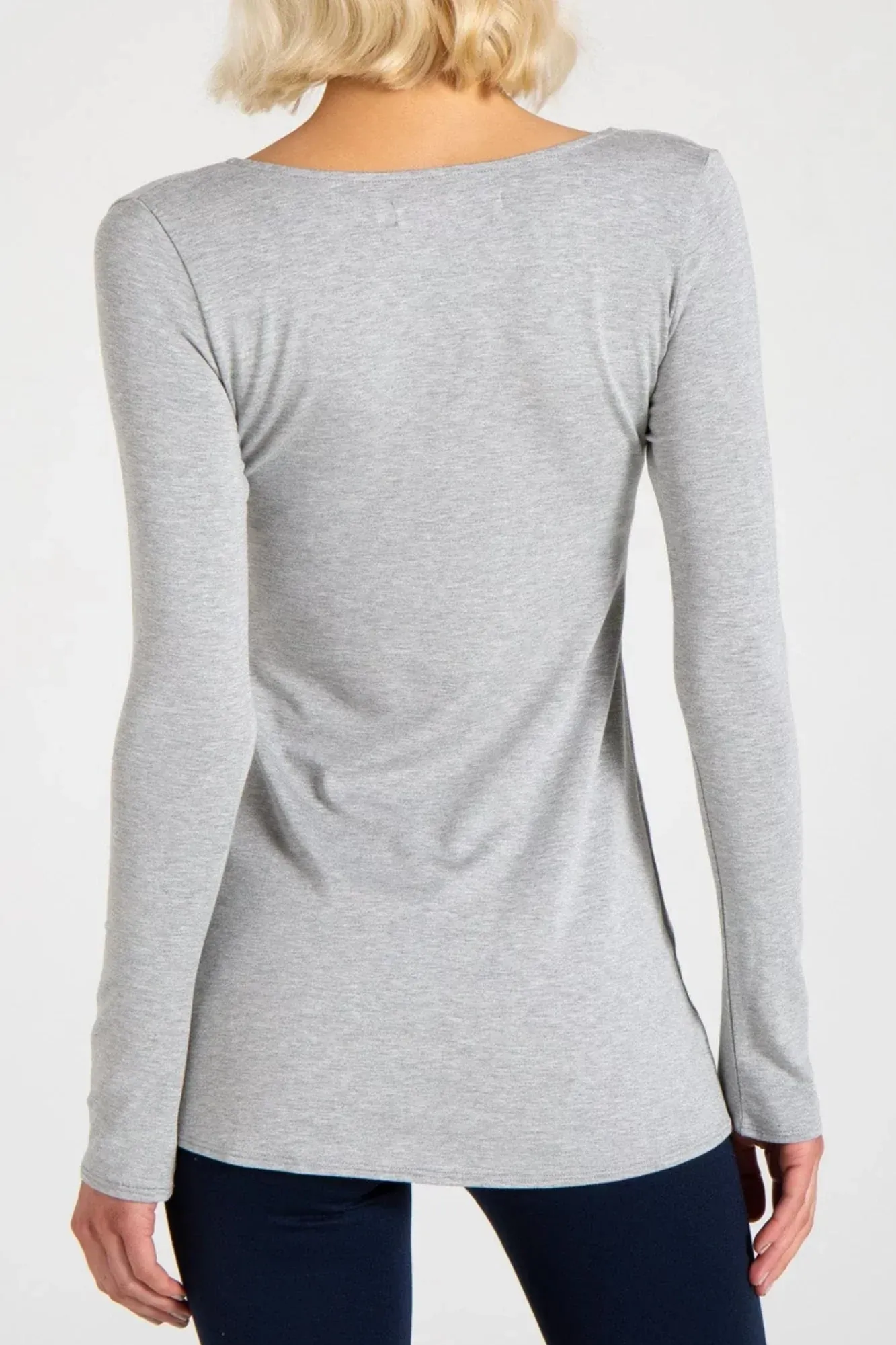SONJA LONG SLEEVE TEE TUNIC (HEATHER GREY)