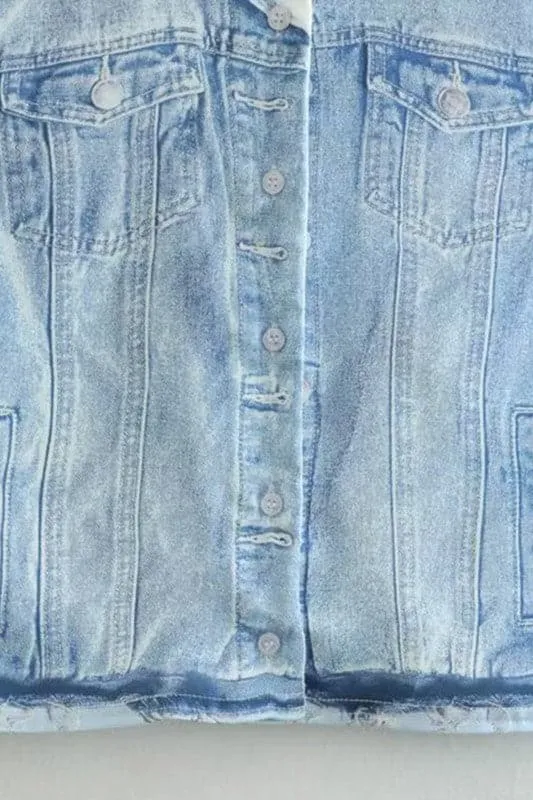 TA934 Satin Denim Effect Print Shirt