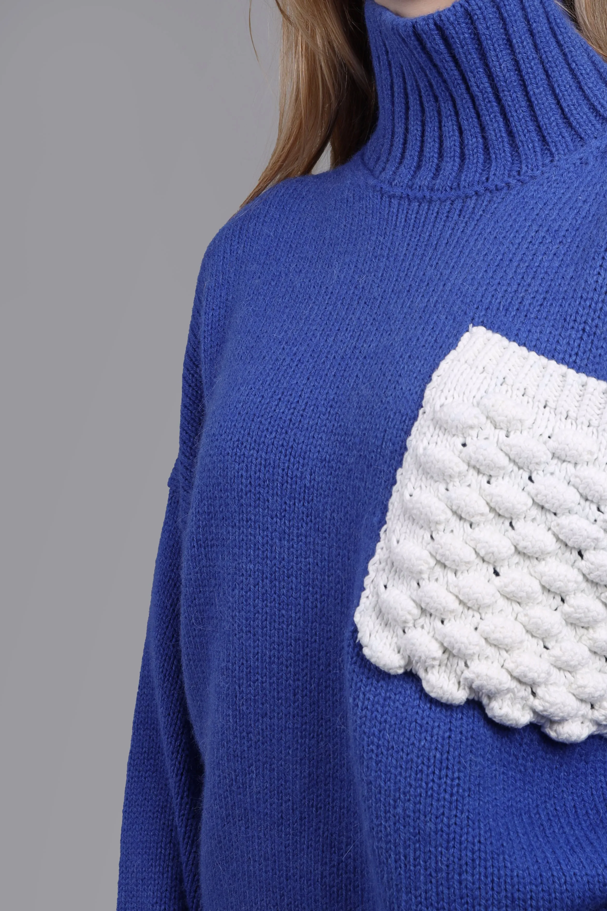 Textured Patch Pocket Blue