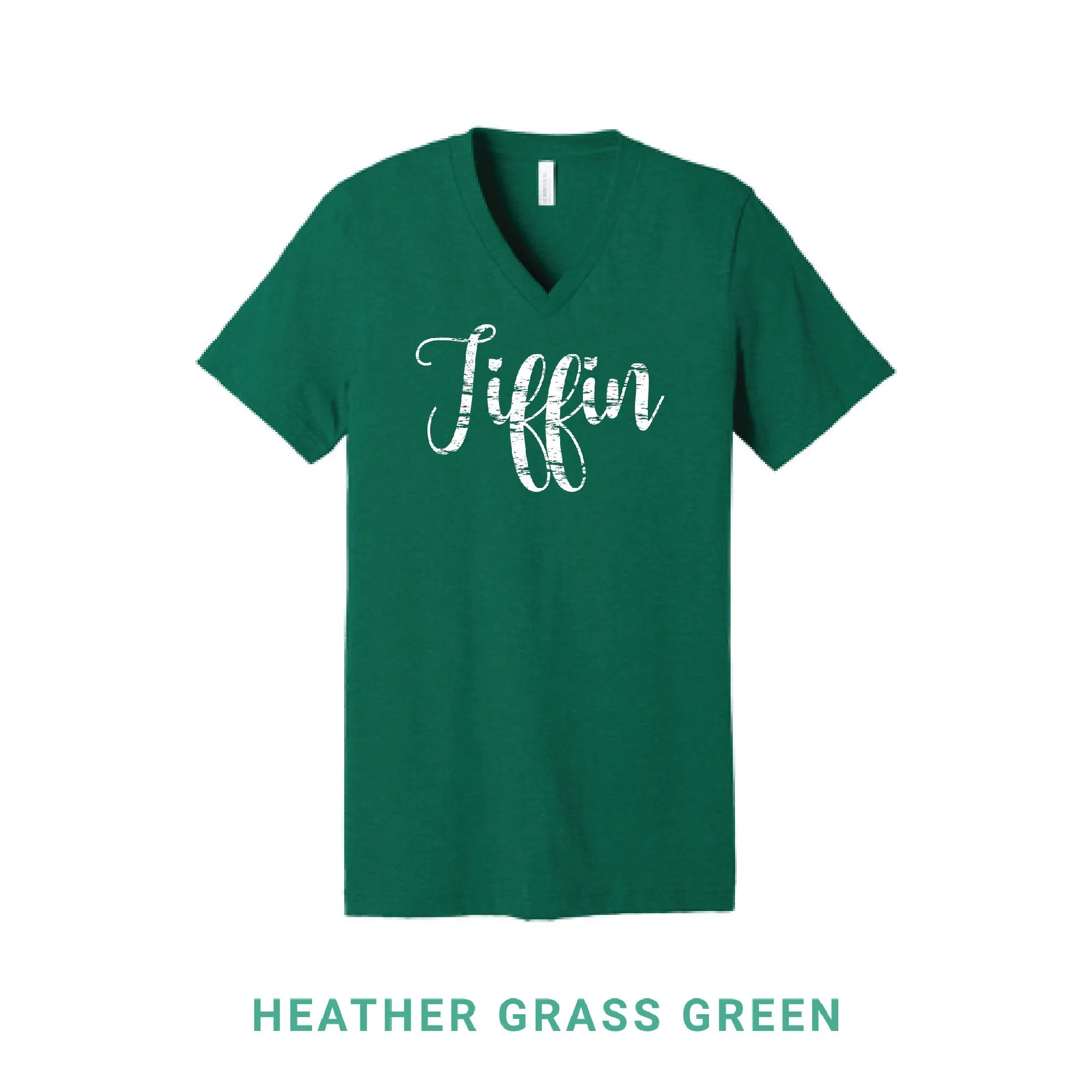 Tiffin Script V Neck T-Shirt