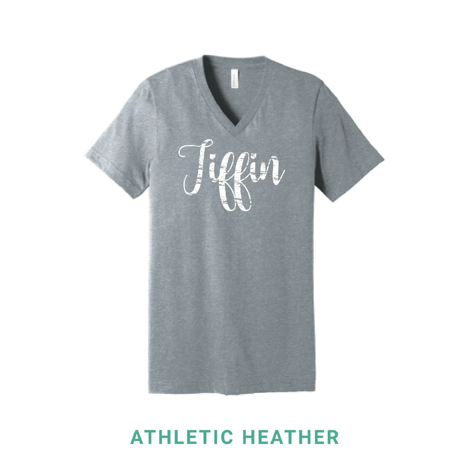 Tiffin Script V Neck T-Shirt