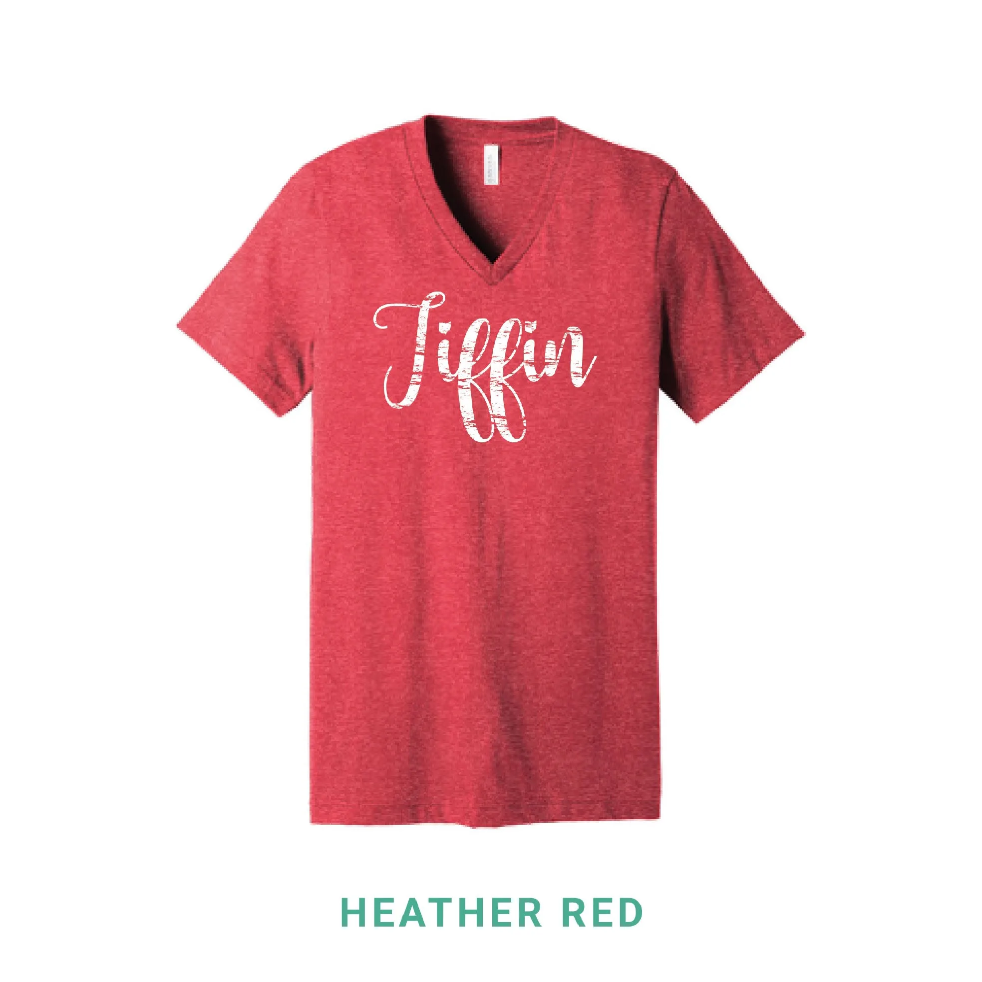 Tiffin Script V Neck T-Shirt