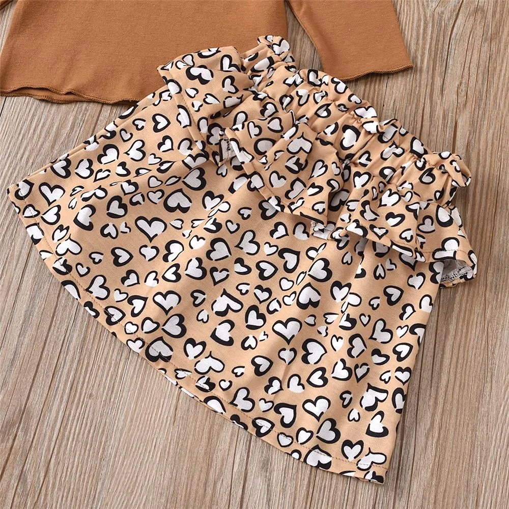 Toddler Girls Long Sleeve Turtleneck Top & Heart Skirt Wholesale Girls