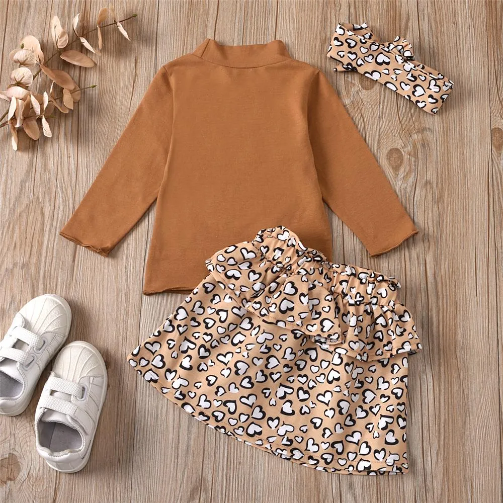 Toddler Girls Long Sleeve Turtleneck Top & Heart Skirt Wholesale Girls