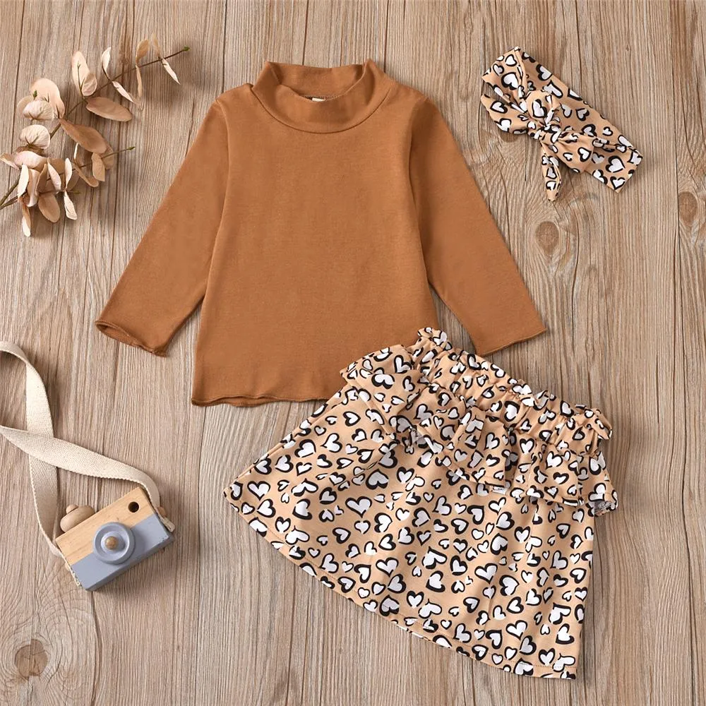 Toddler Girls Long Sleeve Turtleneck Top & Heart Skirt Wholesale Girls