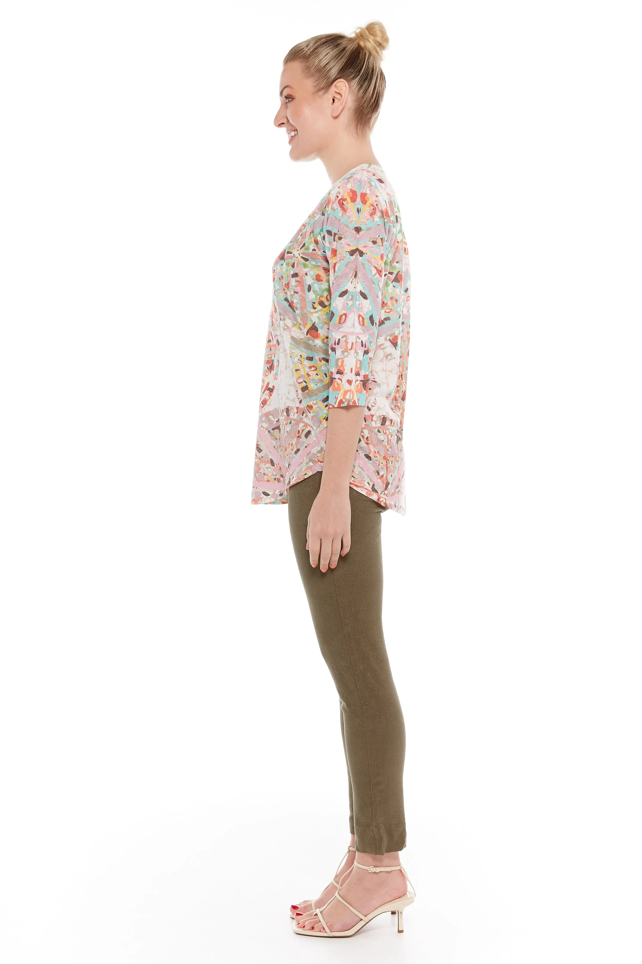 TUNIC 2 ABSTRACT TANGERINE TOP