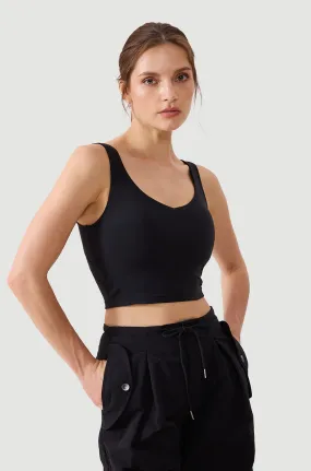 V Neck Longline Sports Bra