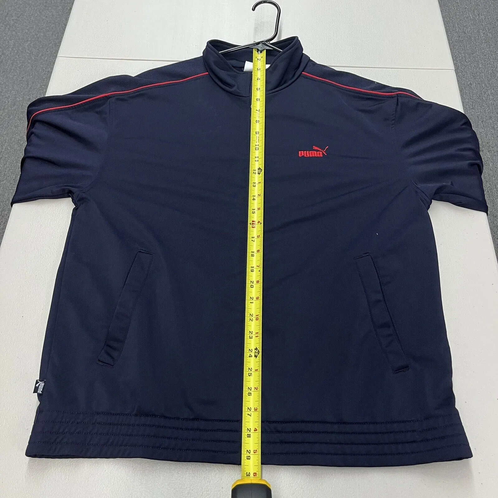 Vtg 2000s Y2K Puma Track Jacket Men's M Navy Red Stripe Zip Up