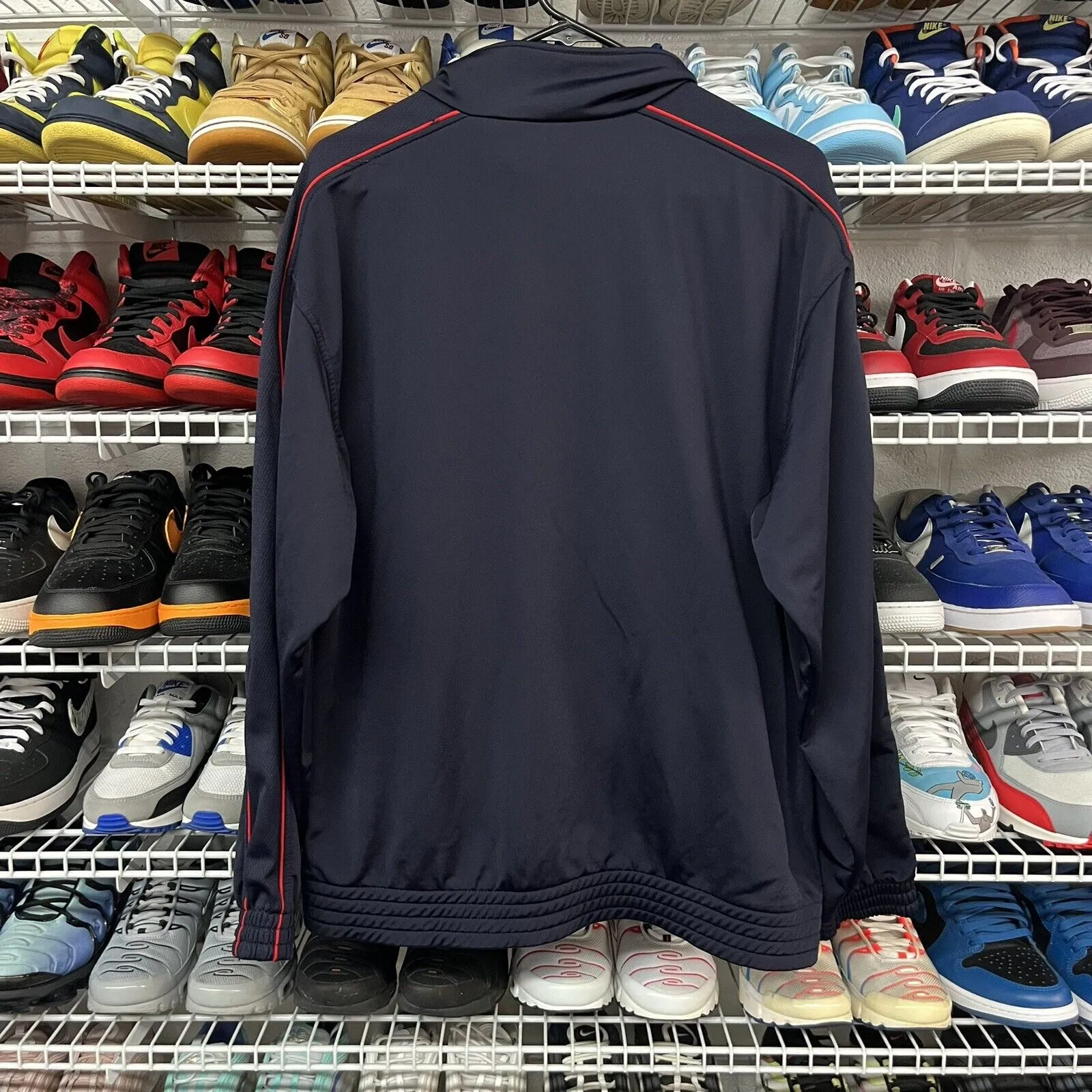 Vtg 2000s Y2K Puma Track Jacket Men's M Navy Red Stripe Zip Up