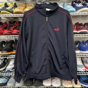 Vtg 2000s Y2K Puma Track Jacket Men's M Navy Red Stripe Zip Up