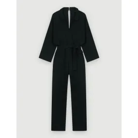 Women Belted Jumpsuit - Black