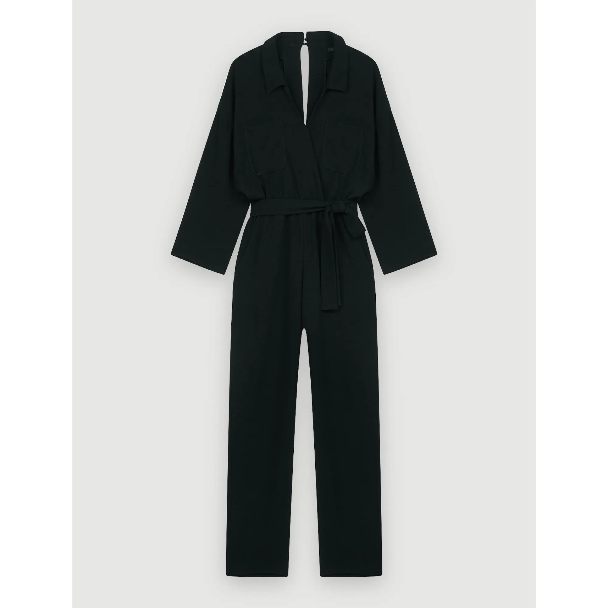 Women Belted Jumpsuit - Black