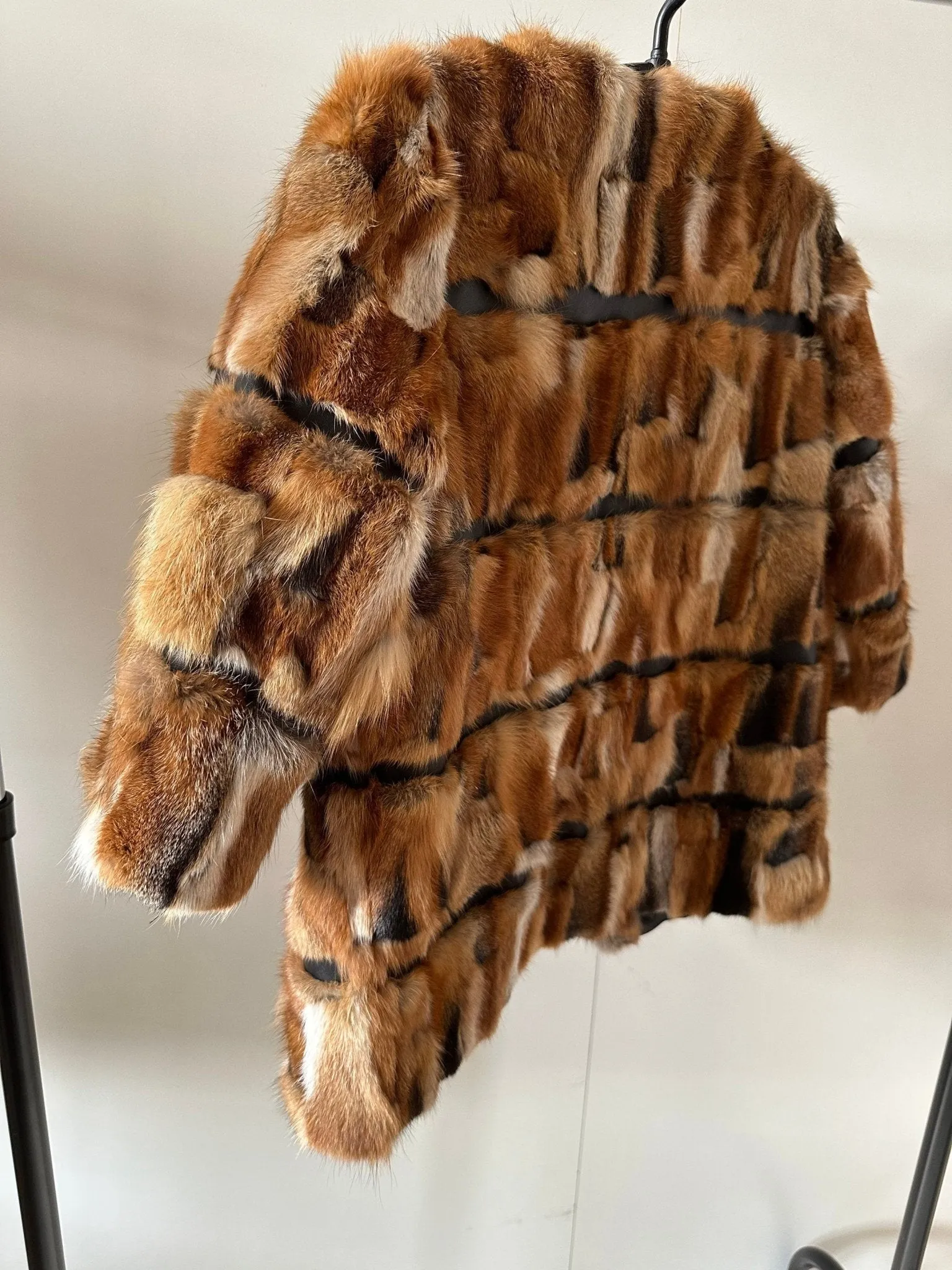 Women jacket сoat  fox fur and leather