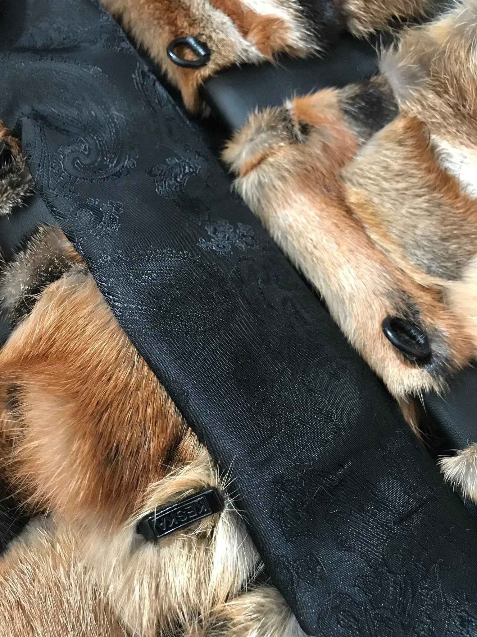 Women jacket сoat  fox fur and leather