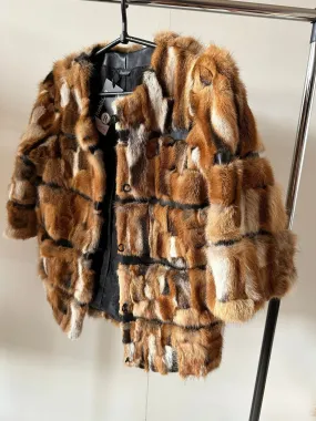 Women jacket сoat  fox fur and leather