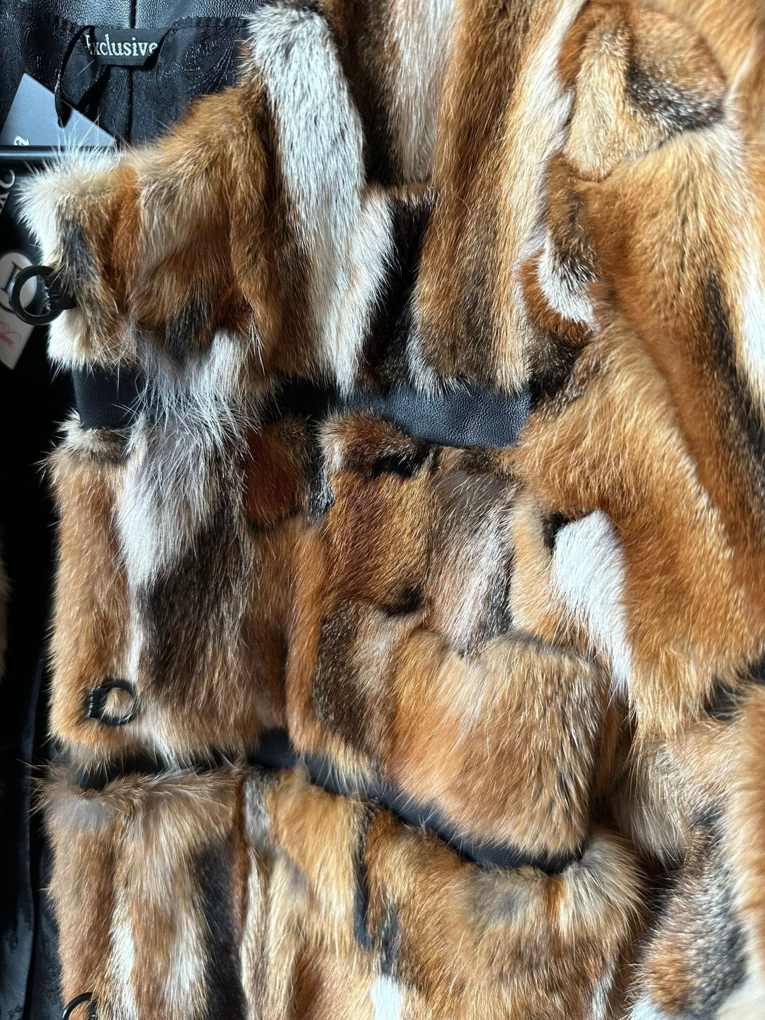 Women jacket сoat  fox fur and leather