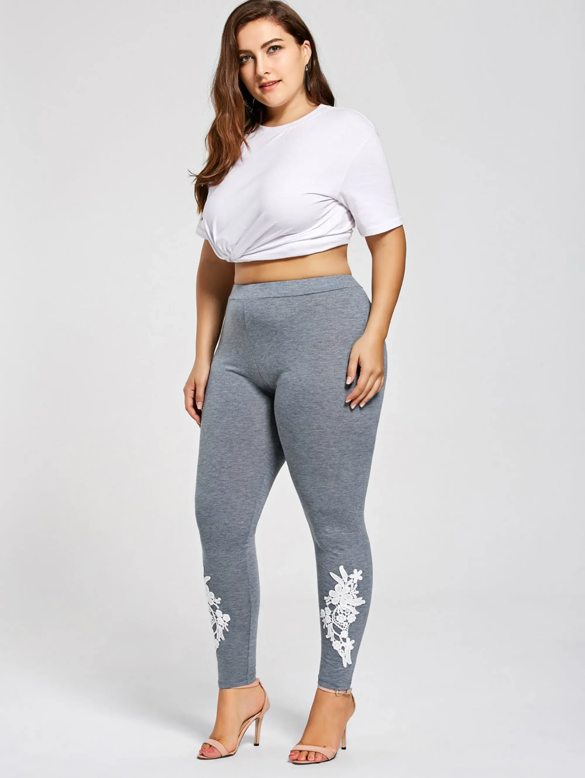 Women's Casual Skinny Floral Leggings | Plus Size