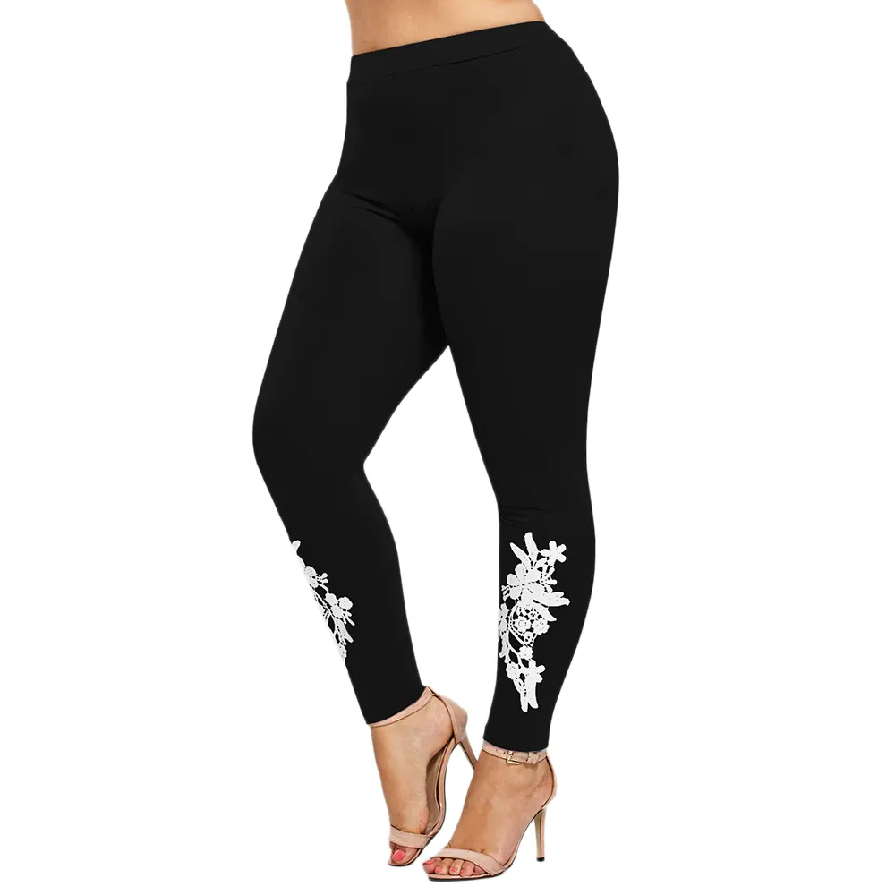 Women's Casual Skinny Floral Leggings | Plus Size