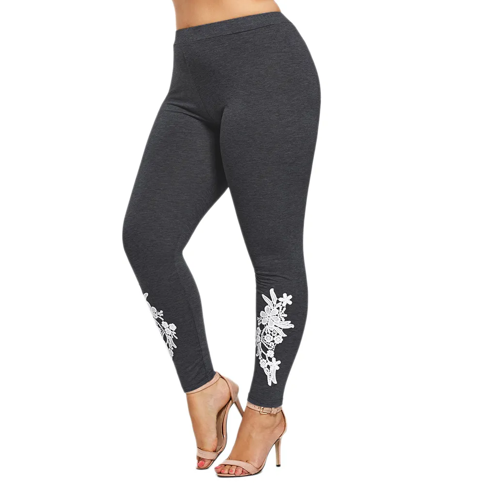 Women's Casual Skinny Floral Leggings | Plus Size