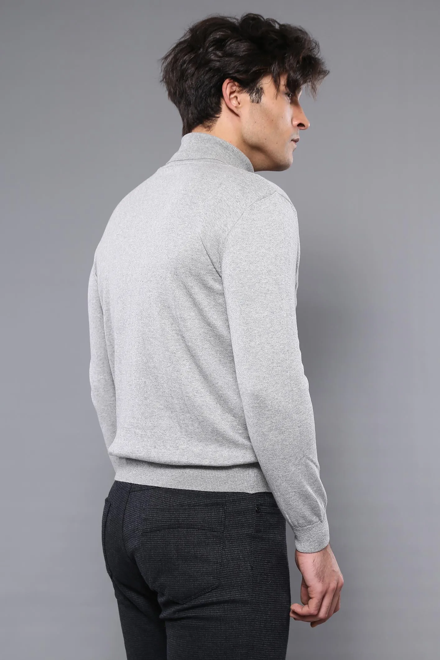 WSS Turtleneck Grey Men Sweater  - Pesaro