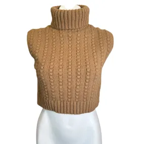 Zara | Women's Brown Bubble Zip Back Sleeveless Sweater | Size: S